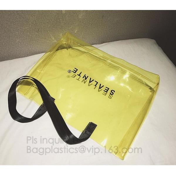 pvc transparent zipper bikini cosmetic bag, tote lady waterproof PVC swimming transparent beach bag, beach bag swimming