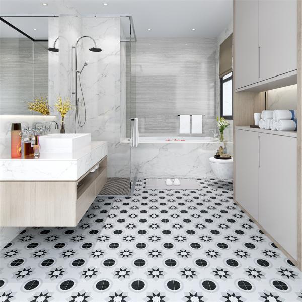 Gray 20x20cm Ceramic Rustic Tile for Hotel Bathroom Floor