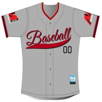 Custom 50cm Chest V Neck Baseball Jersey , Sublimation Printing Baseball Shirt Button Up