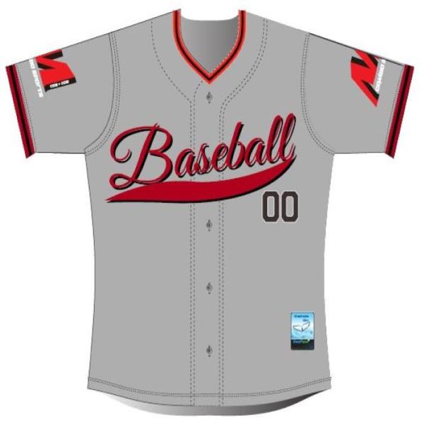 Custom 50cm Chest V Neck Baseball Jersey , Sublimation Printing Baseball Shirt Button Up