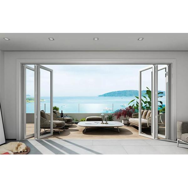 Multifunctional EPDM Seal Weather Resistant Aluminium Folding Doors Sliding Vertical Aluminium Bi-Fold Patio Doors