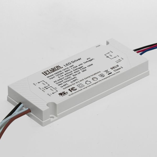 Letaron 120V Input 36W Constant Voltage LED Driver for Bathroom & Cabinet Lights