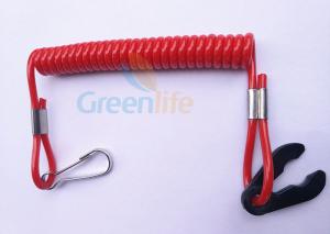 Quick Cut - Out Kill Switch Lanyard Solid Red Spiralled Strap Stretch 1 Metre