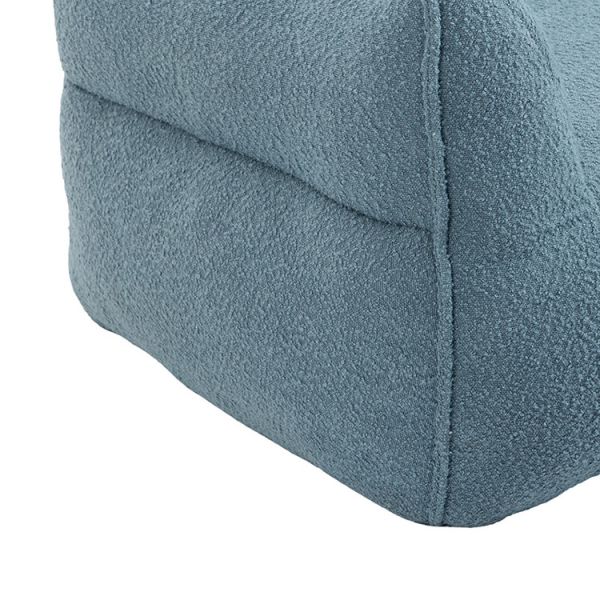 Ergonomic Compression Vacuum Packed Sofa Blue Microfiber Slipcovered