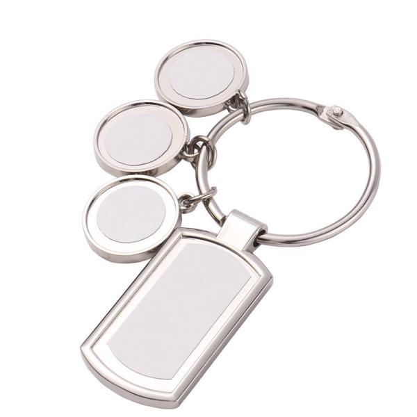 Llaveros de regalo promocionales personalizados Diseño en blanco Amuletos de sublimación Juego de llaveros con 3 etiquetas