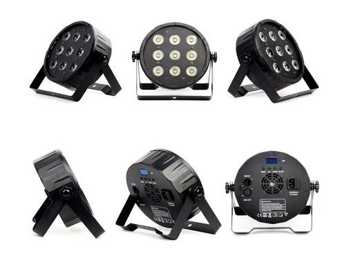9 x 10W LED Par Light RGBW PAR 64 90W DMX512 Slim Effect DJ Stage Lighting