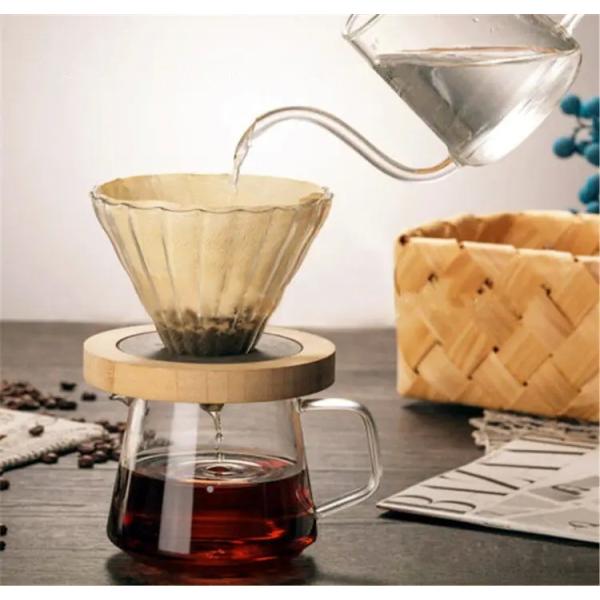 Heat Resistant Glass Coffee Dripper Cup Sustainable for Travel Office or Cafe Metal Type