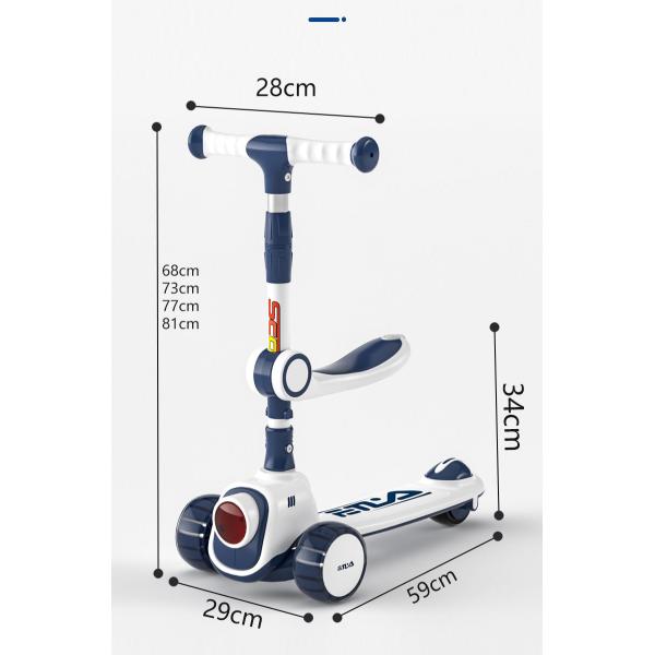 Scooter for Kids Ages 3-12 Foldable Height 4 Adjustable Collapsible Kick Scooter Max Load 200 LBS
