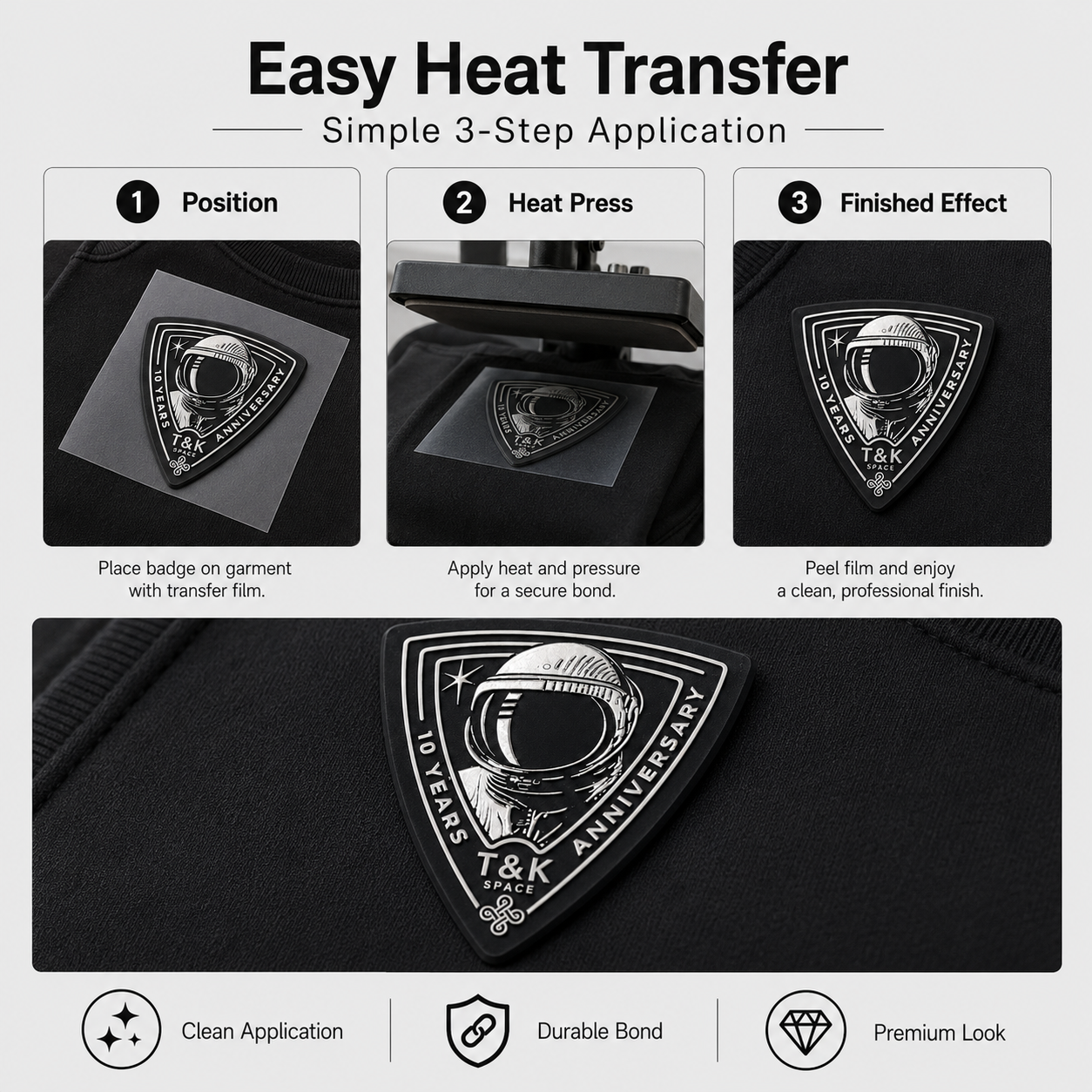 Custom Glossy Silicone Transfer Label for Sportswear and Fashion
