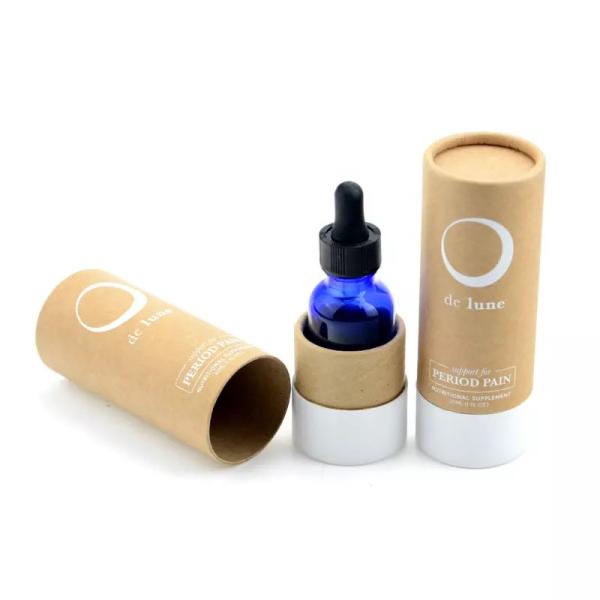 30ml Essential Oil Kraft Paper Tube Packaging Custom Logo Cosmetic Packaging Box