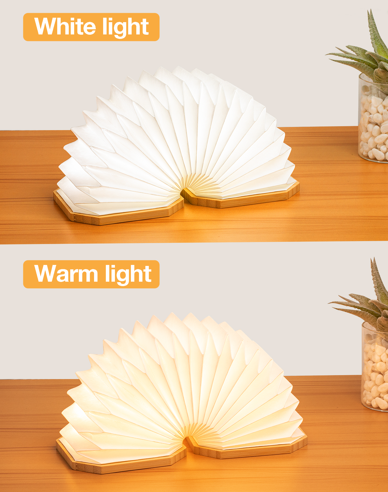 Recyclable Tyvek Paper Accordion Light Table Lamp Waterproof Anti Tear