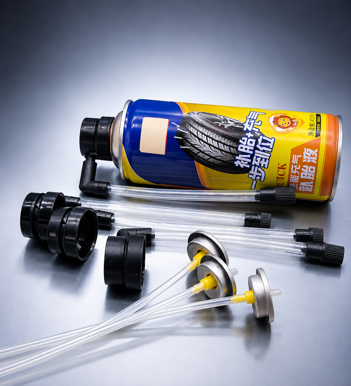 One Inch Tinplate Valve Construction Aerosol Valve and Actuator System with Customizable Actuator for Tire Inflator and Sealant Applications