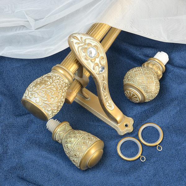 Gold Color 28MM Classical Curtain Rod Finials Curtain Rod Set