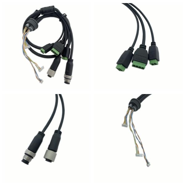 Coaxial IP Camera Power Cable M12d 4 Pin Female / 5 pin Male Waterproof 041