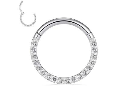 Diamond 14k Gold Hinged Segment Ring Piercing for Wedding Gift
