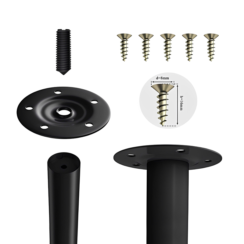 Heavy Duty Adjustable Round Metal Furniture Legs Extendable Durable Support Feet for Office Desks & Coffee Cabinets Tables