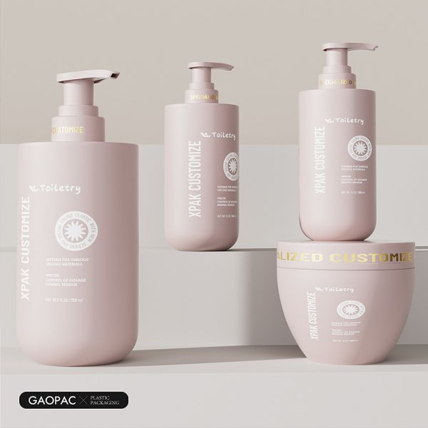 Customizable 300ml Plastic Cosmetic Jar with Pink Cap PET Cream Jar for Skincare Lotion