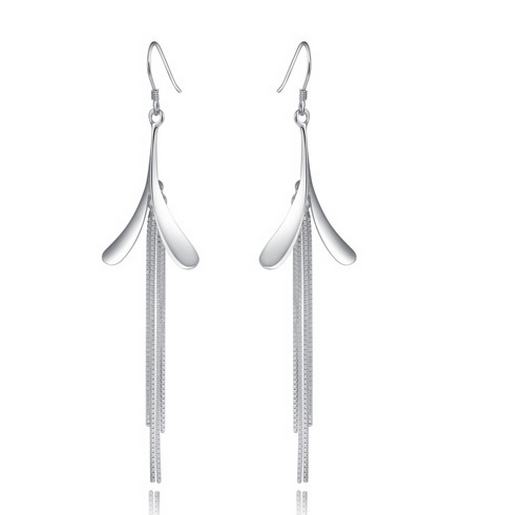 S925 solid sterling silver earrings European and American retro tassel earrings