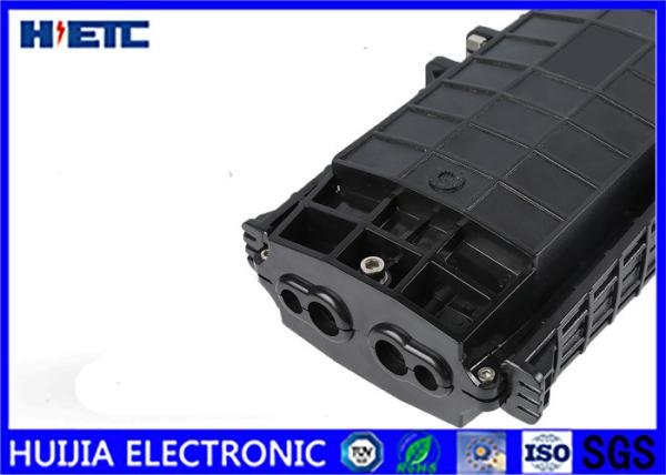 Black Horizontal Fiber Optic Splice Closure , Outdoor Fiber Splice Enclosure
