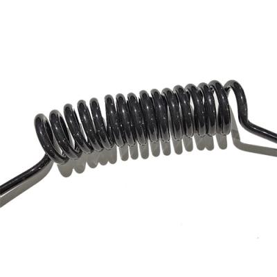 Thick 6mm Diameter Black PU Spiral Spring Cables Customized Length