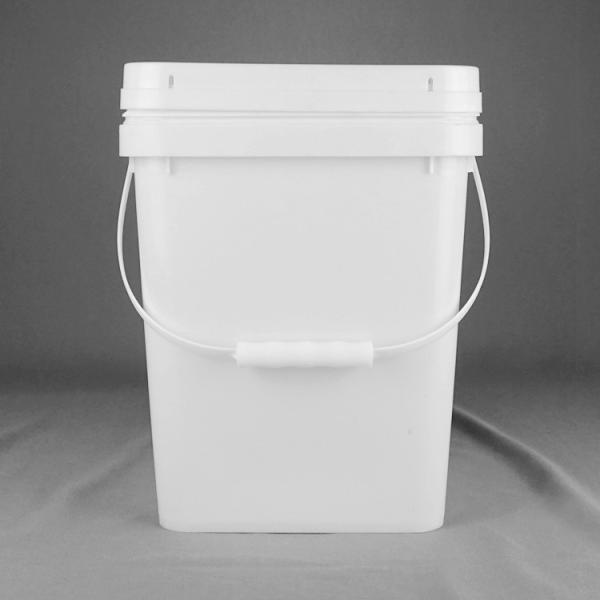 20L White Square Plastic Food Packaging Bucket
