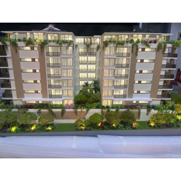 Vertical Greening Residential Model Modern Eco Housing Architectural Scale Model LED Lighted Diorama Urban Residential Complex