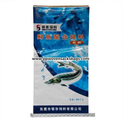 Feed , Flour & Fish Meal BOPP Film Laminated PP Wover Bags Block Bottom Packing Sacks