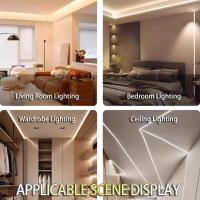 24V bande lumineuse ultra-mince COB en aluminium intégré et autoadhésif pour l'éclairage de plafond linéaire à basse tension LED