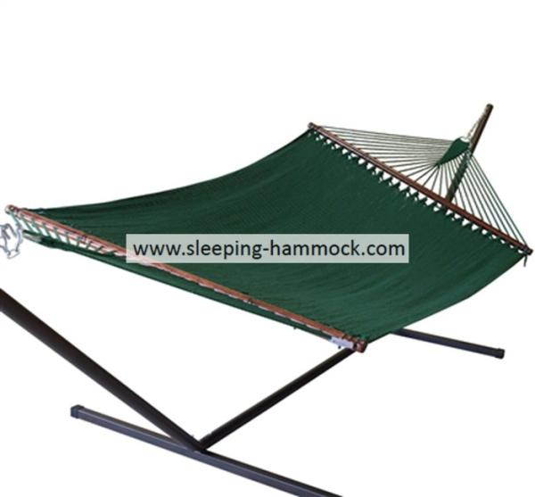 Extra Large Bow Green Caribbean Style Hammock Outdoor Portable , Heavy Duty Rope Hammock