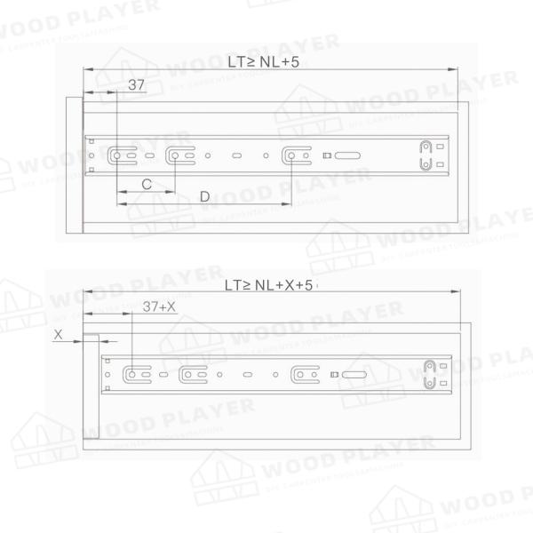 Da corrediça 3-Fold do rolamento de esferas de WPFA-45mm grampo próximo macio na dobradiça escondida portas do armário do hardware da mobília da dobradiça de