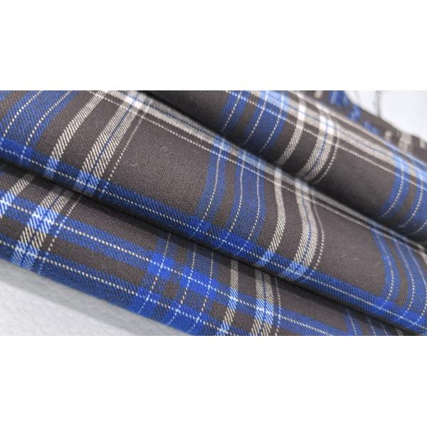255GSM Direct Sale Anti Wrinkle Plaid Shirt Fabric Durable Easy Care for Business Casual Wear