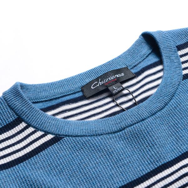 Stripe Winter Woolen Sweater For Mens , Crew Neck Mens Pullover Sweater