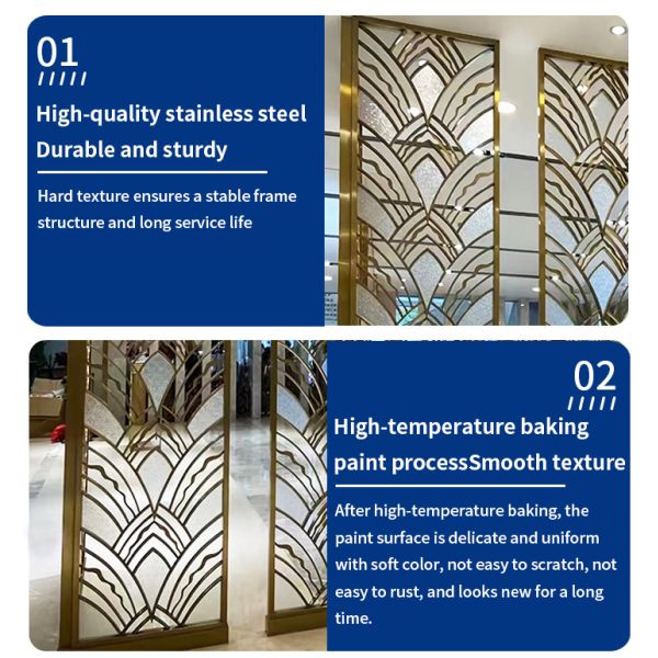 Restaurant Stainless Steel Screen Partition Customizable Metal Room Divider Panels