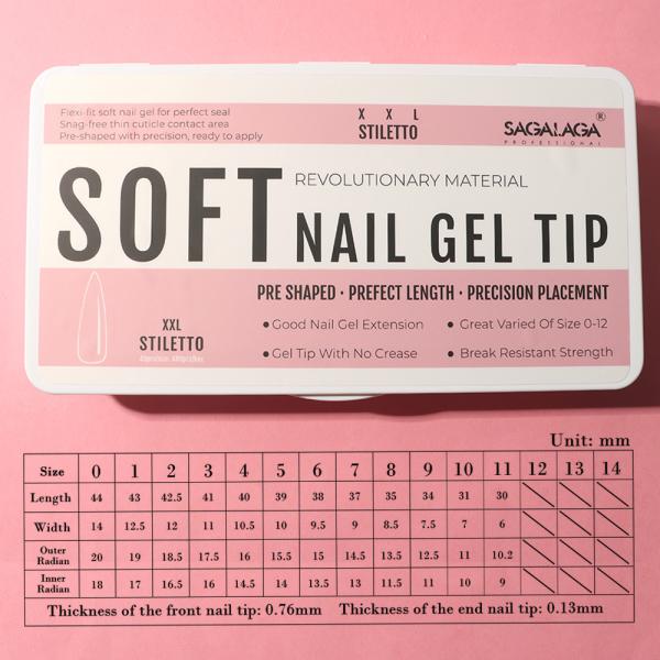 DIY Nail Art Almond Xxxl Clear Long French Tip Nails Soft Gel X Fake Artificial Nail Tips Press on Nature Gel Full Cover