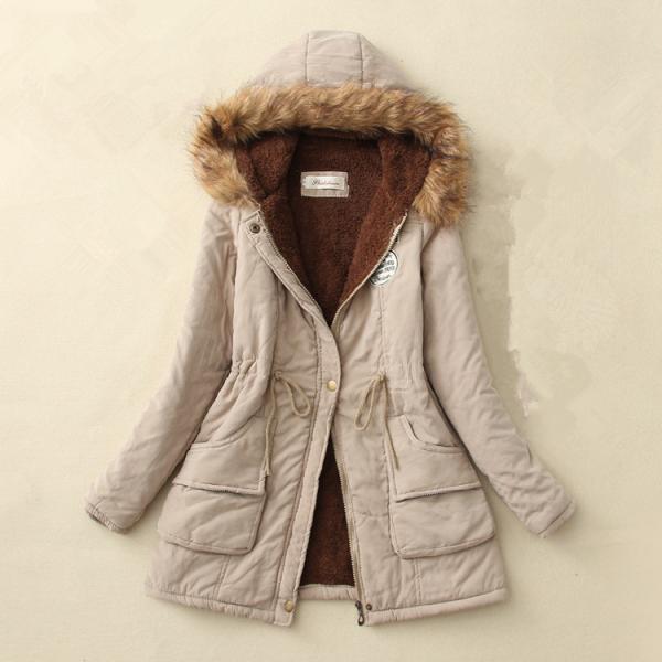 Thick winter jacket women winter jacket parka jacket with fur warm collar lining thick woolen jacket