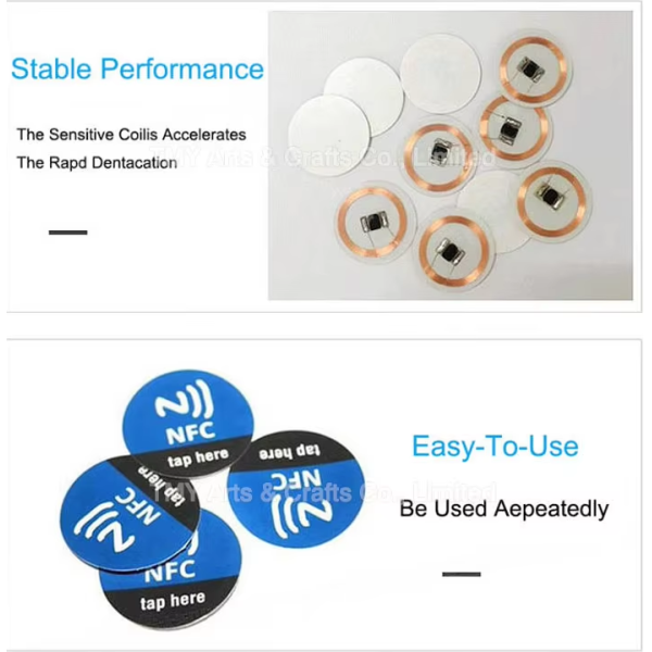 RFID Antimetal NFC Round Tag Labels Printer Logo Blank 213 215 216 40 MM Round 13.56 Phone Coin Tag Chip Sticker