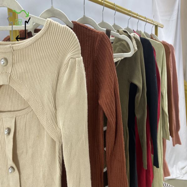 Wholesale Second Hand Winter Sweater Dress Used Clothes Diversified Mixed Styles Revealing Fur Dresses High Quality