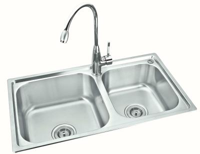 Dissipador de aço inoxidável comercial da bacia do dobro de Undermount com moedor da cozinha