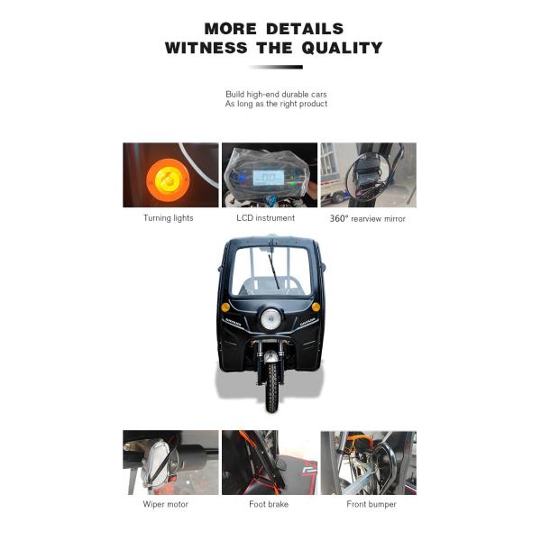 Время зарядки 7-9h Электрический трехколесный велосипед для сухой техники и пассажирского транспорта