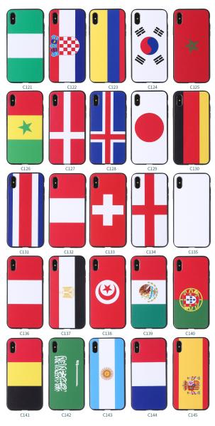 2018 football world cup national flag uv printing silicone tpu soft custom phone case for iphone x