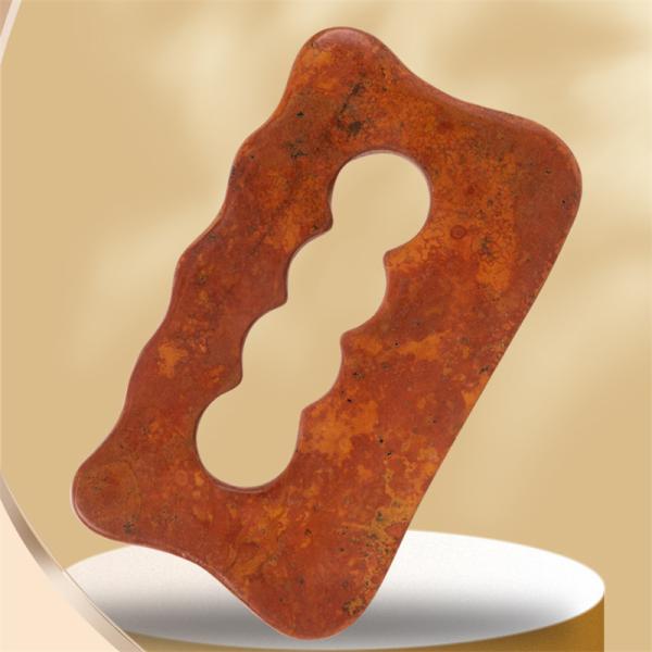 Natural Red Bian Stone Scraping Board Full-body Massage Gua Sha Tool for Manual Body Muscle Relaxation and Stress Relief