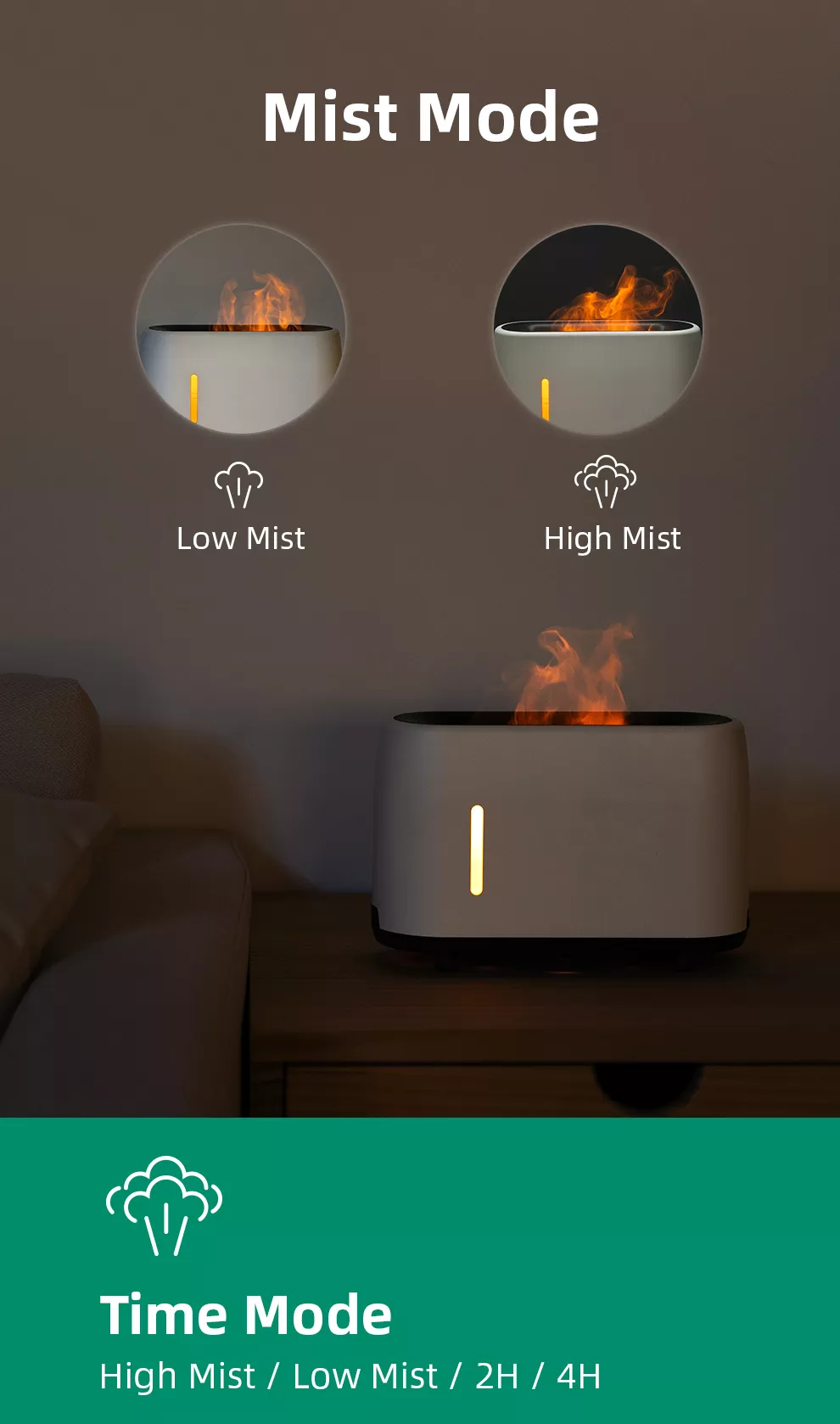 Best Flame Air Mist Humidifier Diffuser 240ml Fire Flame Ultrasonic Aroma Essential Oil Diffuser for Hotels Households Gift