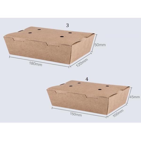 Прямоугольная устранимая коробка для завтрака бумаги Kraft, boxx цыпленка попкорна 1450ml