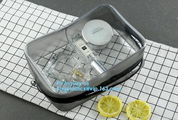 Promotion 25s heat seal clear transparent pvc cosmetic bag plastic bag, lady custom cosmetic bag travel makeup beauty ba