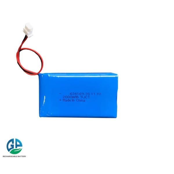 Rechargeable KC Lipo Battery Pack 11.1V 3S 2000mAh with 500 Times Cycle Life Lithium Polymer Battery