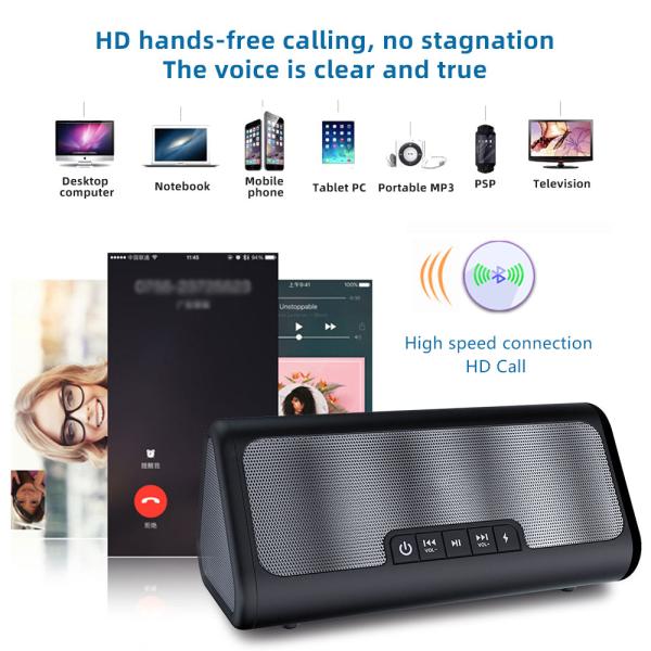 Fashion Trend Portable AUX 10W Dual Speaker Stereo Sound Wireless Rechargeable Bluetooth Speaker for Outdoor Playing Music
