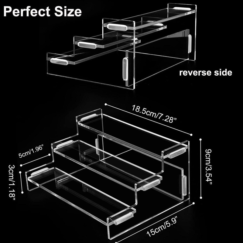 Custom Processing Acrylic Display Stand for Cosmetics Clay Statue Jewelry Three Tier Office Organizer Pop Mart Plastic Boxes