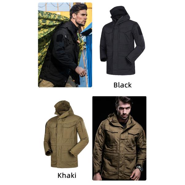 Strong Checkered Men Windbreaker Jacket Cotton Polyester Fabric Rainproof