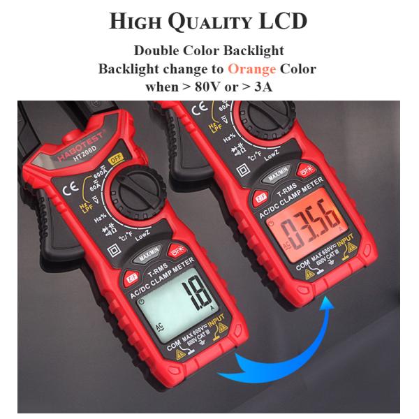 100mF HT206D 6000 считает вольтамперомметр струбцины цифров