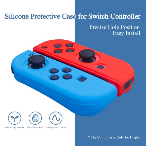 Multi Mixed Colors 1 Pair Colorful Silicone Protective Case For Nintendo Switch Oled Joycon Controller